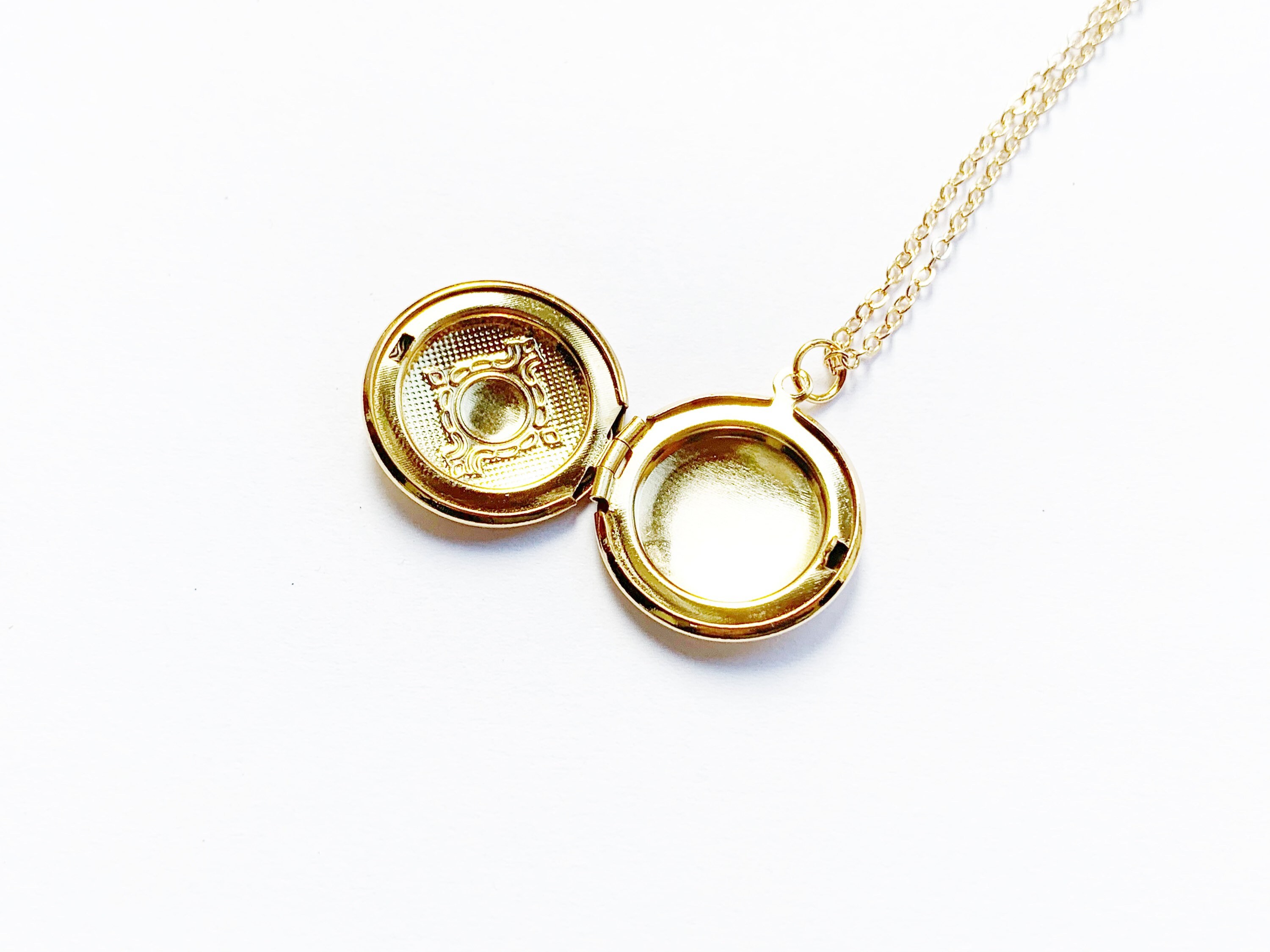 Small Gold Round Locket Everyday 