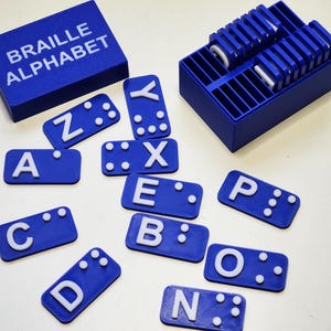 Braille Alphabet Learning Tiles – Tactile Educational Set with Customizable Storage Box