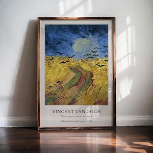 Wheatfield with Crows by Vincent Van Gogh - Printable Wall Art - Famous Painting - Impressionist Poster - Digital Download