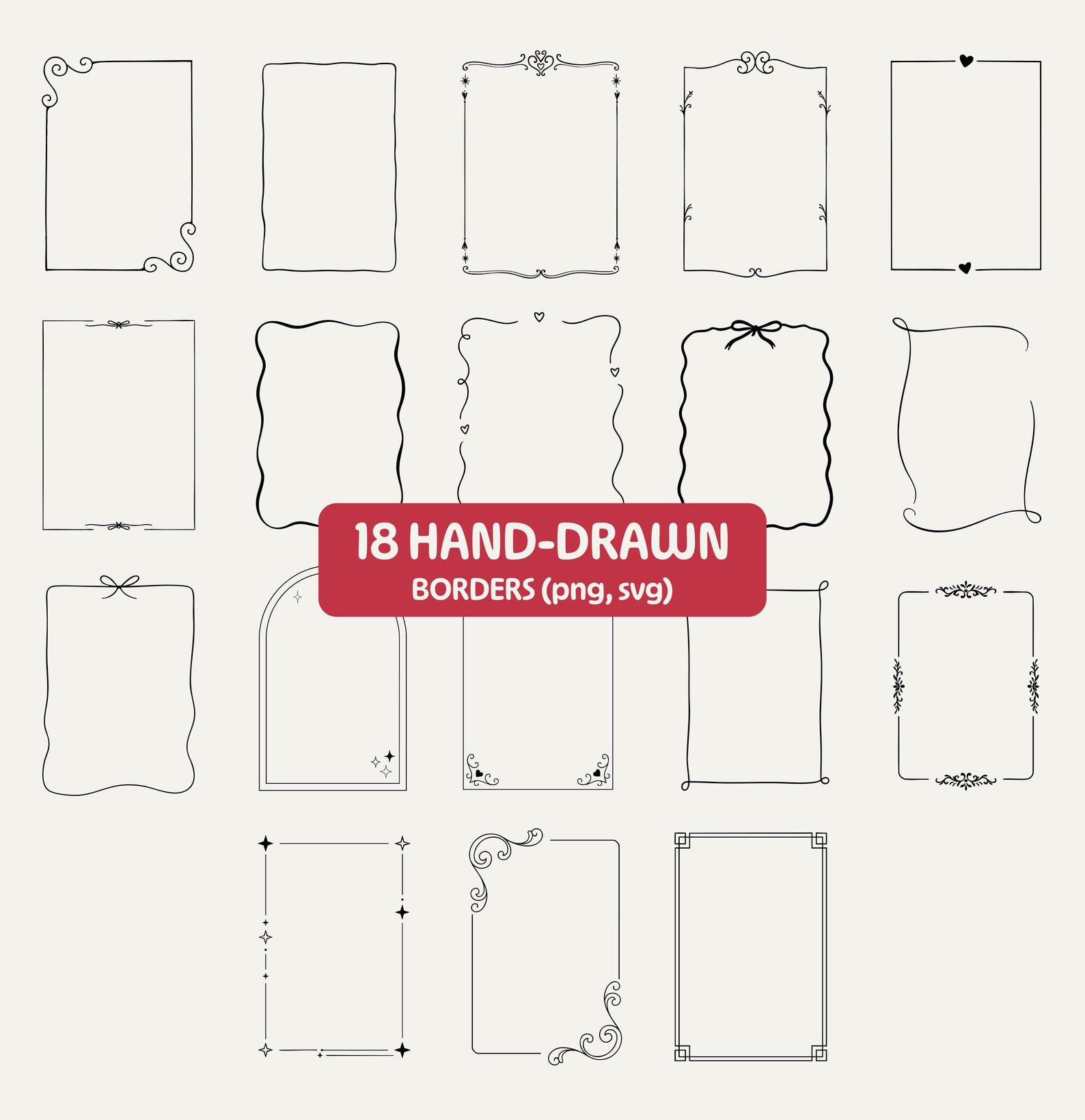 Whimsical Wedding Clipart Bundle – PNG SVG Hand Drawn Doodles for Save ...