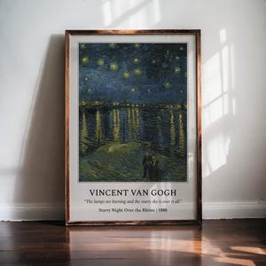 Vincent van Gogh Sternennacht über Der Rhône | Impressionistische Kunst für Wohnkultur | Sterne Poster, digitale Kunst zum sofortigen Download