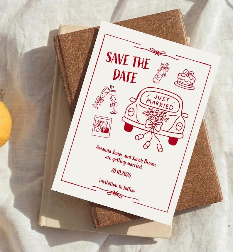 Whimsical Wedding Clipart Bundle – PNG SVG Hand Drawn Doodles for Save the Date, Bridal Shower & Party Decor image 3