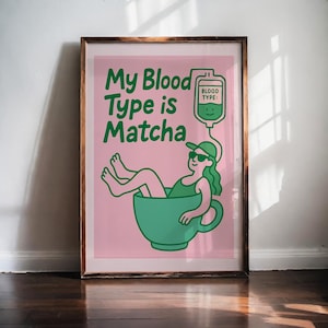 Matcha Digital Print – Kitchen Wall Art – Green Tea Poster – Coffee Bar Decor