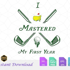 Design de camiseta de primeiro aniversário dominado, dominei meu primeiro ano, mãe, pai, aniversário de golfe, vamos fazer par-tee, hole in one, baixar