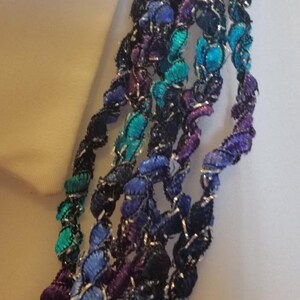 Majestic Sparkle- Hand Crocheted Ladder Ribbon Necklaces