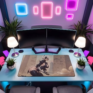 Gaming Desk Mat, 2B Nier Automata Mouse Pad Waifu, Gamer Gift, Gaming Accessories, Extended Mousepad, Anime Desk Mat