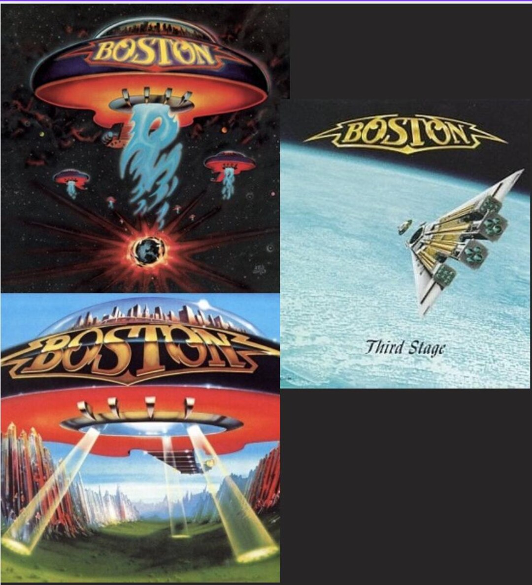 Boston Album Covers Ceramic Shelf Sitter Coaster New Handmade Rock ...