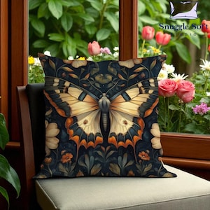 Gothic Animal Art Pillow: Black Cat, Bat, Raven & Skull Decorative Cushion