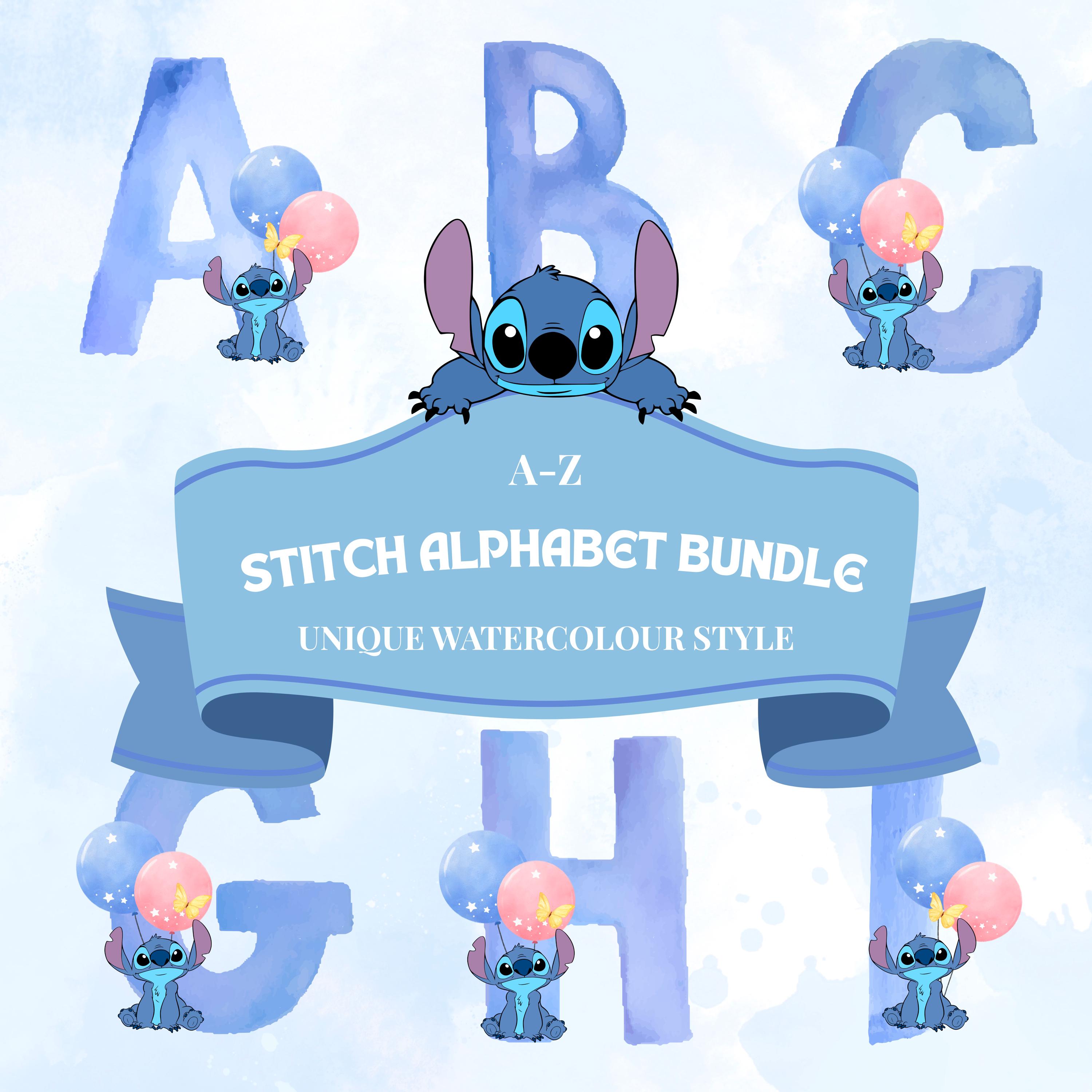 Stitch Alphabet | PNG Bundle | XL Prints & Sublimation | Kids' Room Decor, Invitations, Crafts | High Resolution, Instant Download