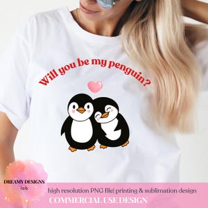 Archivos PNG de amor de pingüinos/Combinación de 3 diseños/Archivo de impresión de San Valentín/Archivo de sublimación/Diseño de sublimación lindo/Archivo PNG de amor/Transparente