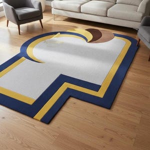 Retro Pop Art Area Rug, Hand-Tufted New Zealand Wool