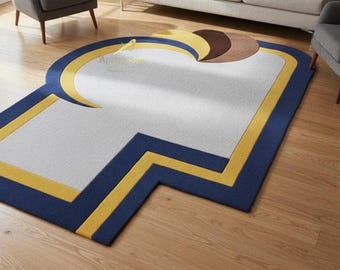 Retro Pop Art Area Rug, Hand-Tufted New Zealand Wool