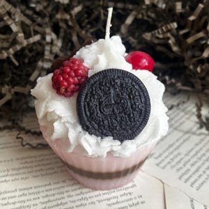 DESSERT CUPCAKE Kaars / Taartkaars / Uniek cadeau kaars / Voedselkaars / Verjaardagscadeau / Fruitkaars