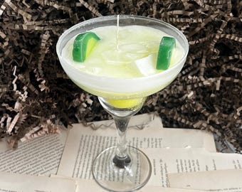 MARGARITA Candle / Lime Margarita / Strawberry Margarita / Alcohol Cocktail Candle / Unique Candle Gift / Happy Hour / Reusable Vesse