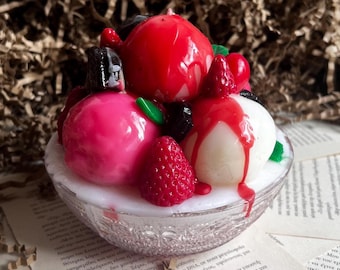 Ice Cream Sundae Candle, Realistic Dessert Candle