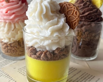 Zitronentorte, Dessert Sojawachskerze, Duftkerze