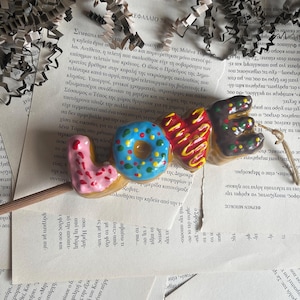 LOVE COOKIE Candle on a Stick / Handpainted / Sweet Dessert Candle / Unique Candle Gift / Food Candle / Birthday Gift