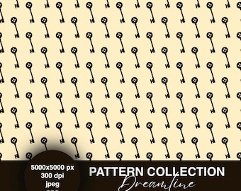 Op Coraline geïnspireerde naadloze patronen – digitale png-download voor stof, sublimatie, scrapbooking en knutselen