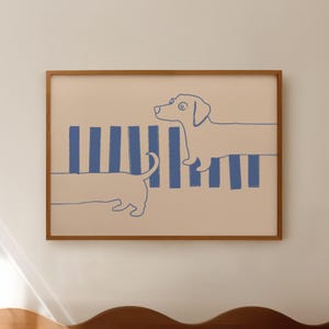 Dachshund Art Print | Dog Print | Sausage Dog | Poster | Wiener Dog Art | Blue Dachshund Poster | Trendy Art Wall | Digital download