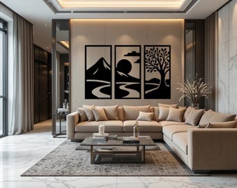 Mountain Landscape Metal Wall Art | CNC Laser Cut File (SVG DXF)