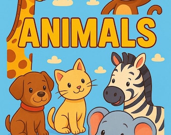 Libro para colorear del alfabeto de animales / Descarga digital en PDF para niños pequeños y niños
