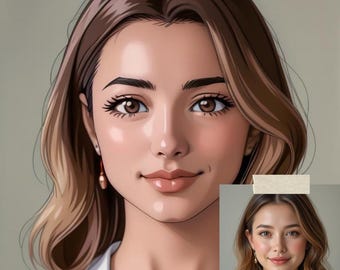 Custom Cartoon Portrait: Personalized Digital Avatar (Digital Download)