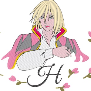 Howl embroidery digital file anime Ghibli design