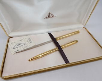 Lalex Gift Set Gold Plated Pen and Letter Opener, Made in Italy Elegance, with Original Box, Never Used, Vintage Collection