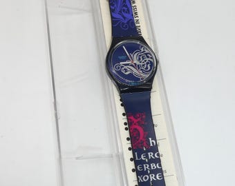 Swatch Tristan GB135 1990 Vintage New 90&#39;s Wristwatch, Collectible Swatch. Vintage Swatch