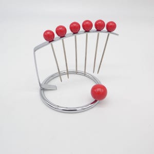 Vintage 60s Appetizer Set Space Age Design | Chrome and Glass Snack Server | Mid-Century Modern Italian Barware Retro Party Decor Rare