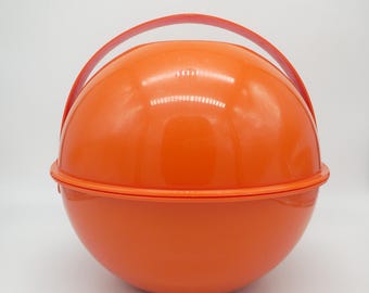 Juego de picnic vintage naranja Guzzini Pic Boll – Diseño italiano de los años 60 – Completo para 6 personas – Icónico y funcional