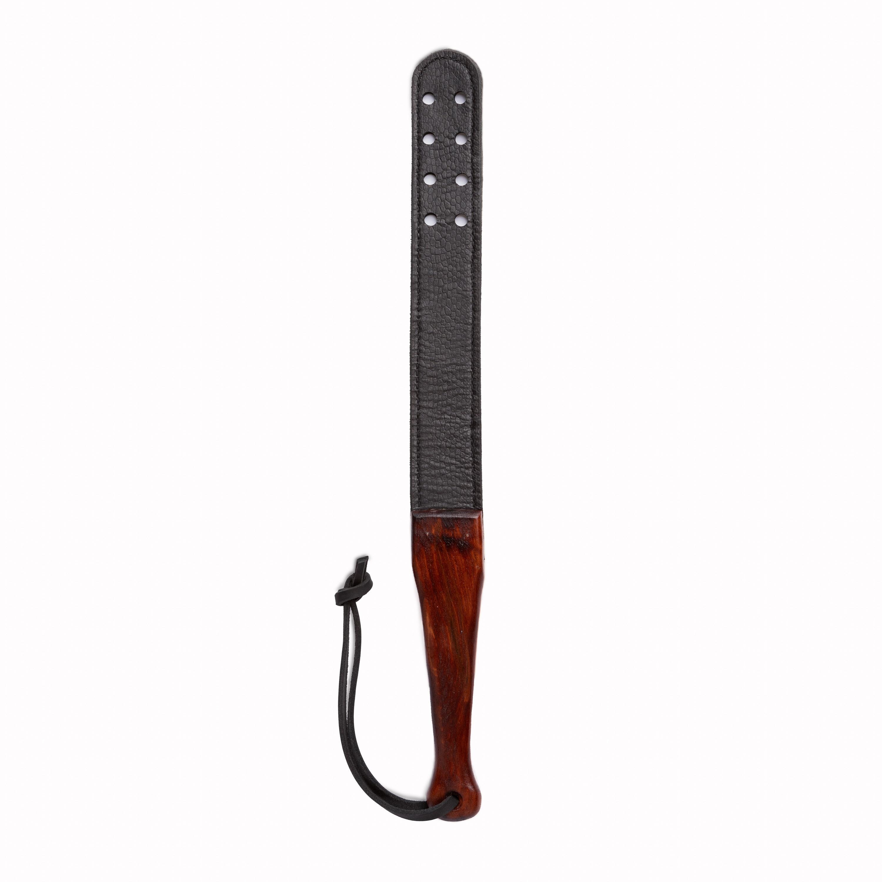 Sangle de prison fessée en cuir bois de cerisier BDSM jeu d