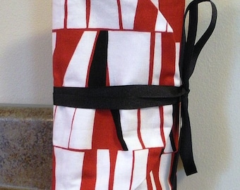 Red, White & Black Travel Jewelry Clutch