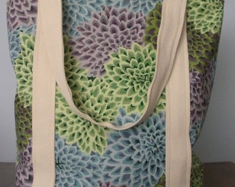 Spring Flower Print Tote Bag