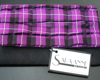 Purple and Black Plaid Clutch