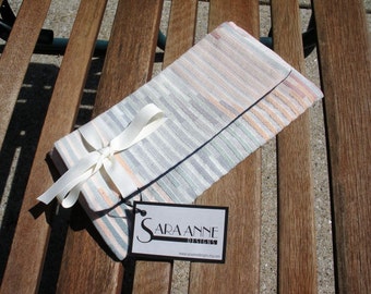 Striped Pastel Clutch with Bow