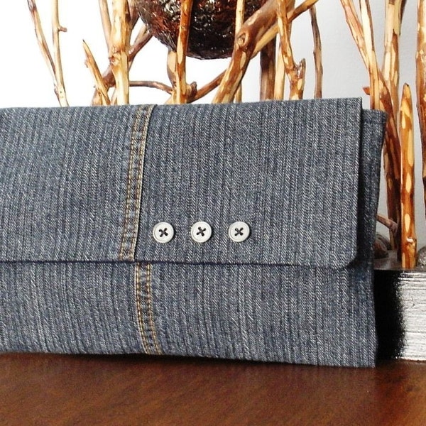 Blue Denim Clutch