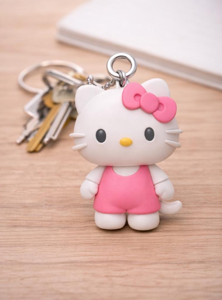 Tilly Bow Cat Keychain & Ornament Bundle – Kawaii Bag Charm Digital Download