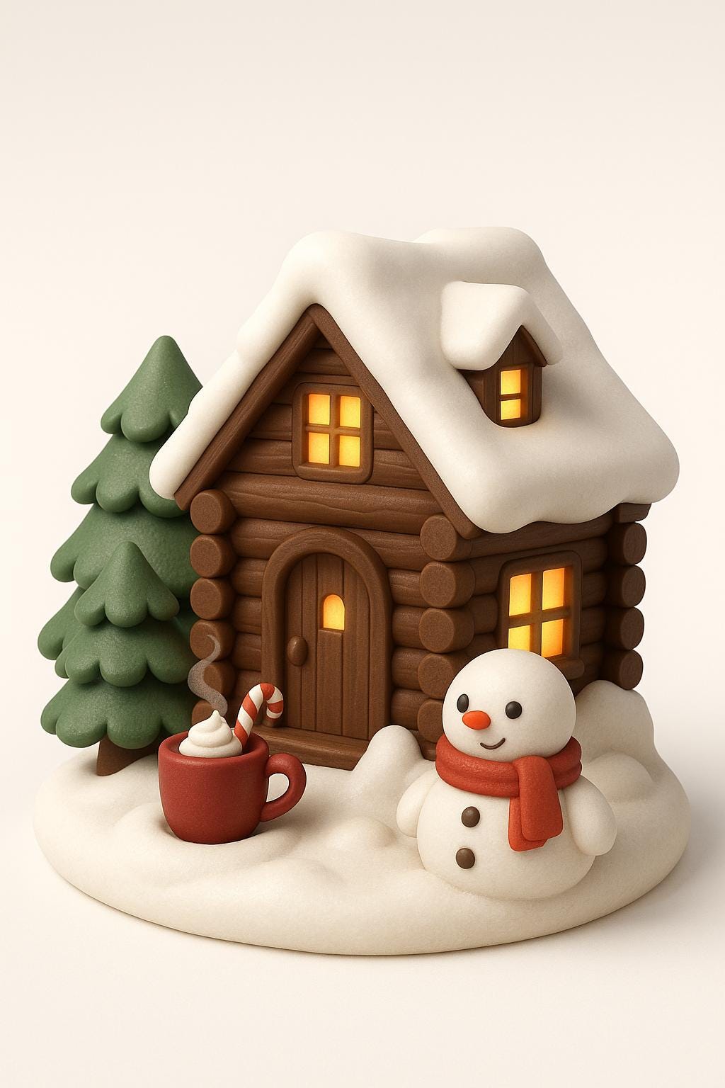 Cocoa Cabin Scene Christmas Ornament: 3D Printable STL File