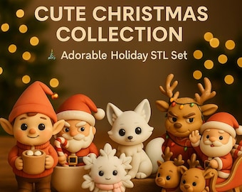 Christmas STL Bundle | 6 Festive 3D Print Models | Holiday Decoration Files | Digital Download