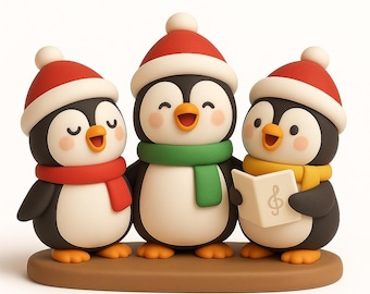 ペンギン合唱団のクリスマスオーナメント 3Dプリント | 祝祭のキャロラーたち（デジタルダウンロード）