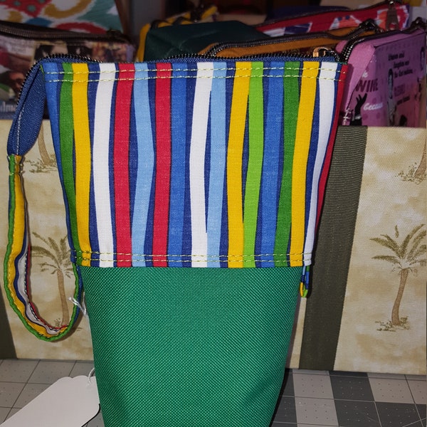 Standing, Stand Up Pouch, Sliding Pencil Pouch, Marker Bag, Backpack Pouch, Rainbow Stripe