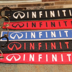 Large Infiniti Key Fob, Badge Holder, Gift for Infiniti Lovers, Custom Embroidery, Remove Before Flight Keychain