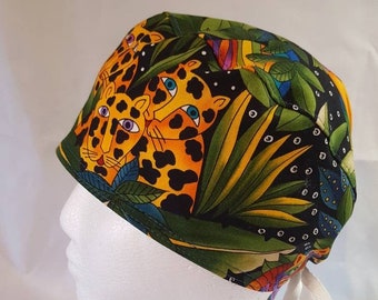 Jungle Fever Scrub Cap, Cotton Surgical Hat