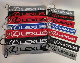 LEXUS Key Ring Blind Etched On Leather CT IS GS LS RX NEW 