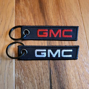 Small GMC Key Fob, Badge Holder, Gift for GMC Lovers, Custom Embroidery, Remove Before Flight Keychain