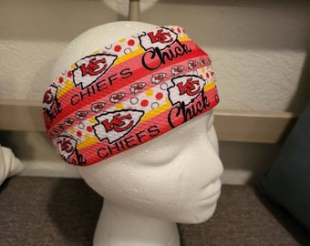 Chiefs Chick Headband, Custom Liverpool Bullet Stretchy Fabric, Elastic Band