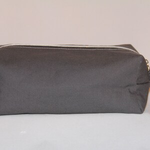 Dopp Kit Toiletry Travel Bag -Gray Canvas Ditty Bag