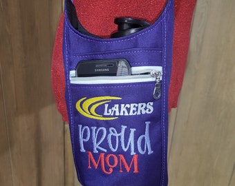 Lakers Proud Mom Water Bottle Sling Bag, Drink Holster