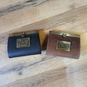 Cartera para tarjetas de crédito de cuero genuino en acordeón, color negro